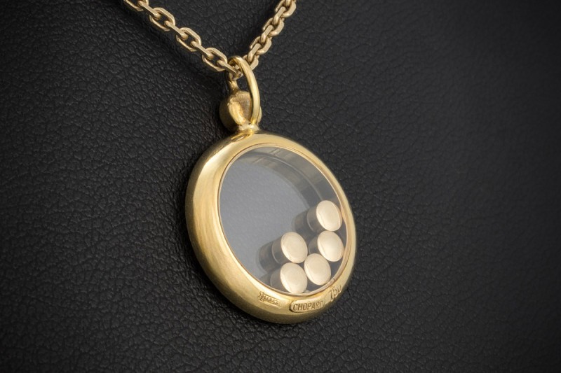 Chopard Happy Diamonds Anhänger Großes Modell Diamanten in Gelbgold 750 