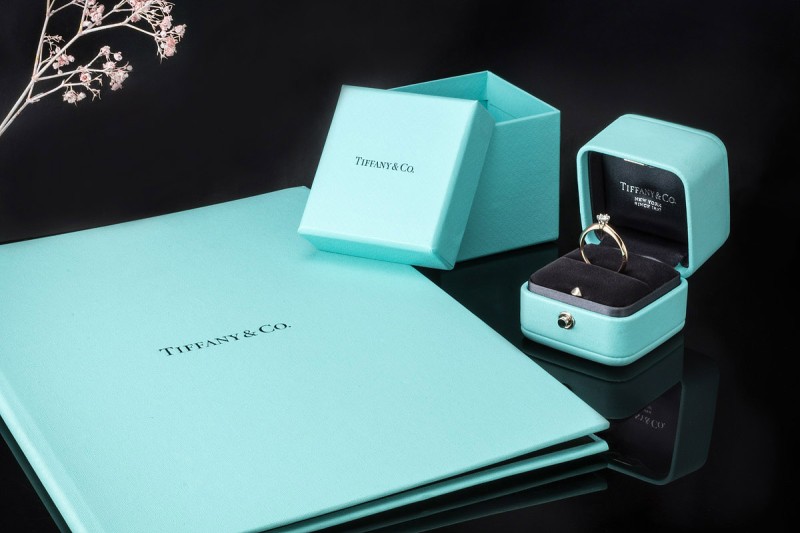 Tiffany & Co Solitär Ring Setting mit Diamant 0,21 Ct in Gelbgold Platin 