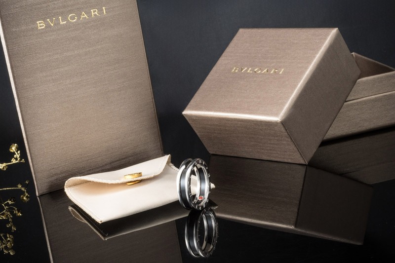 BVLGARI Ring B.zero1 Save the Children Keramik Schwarz in 925er Silber 