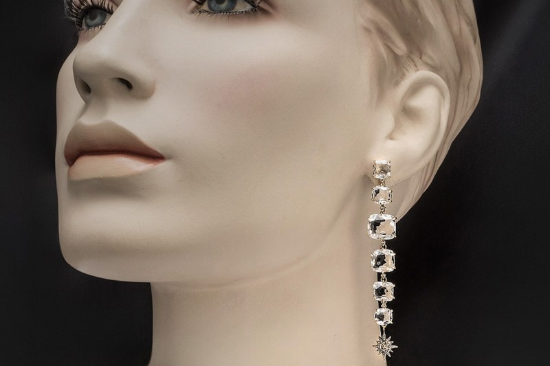 H.Stern Ohrringe Lang Moonlight Nacional Bergkristall Diamanten Roségold 