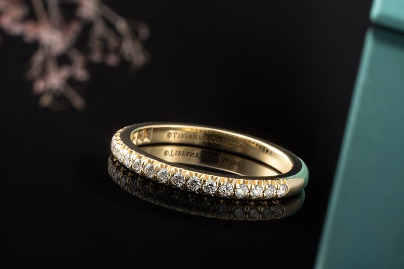 Tiffany & Co. Soleste Offener Eternity Ring Ehering 750er Gelbgold Gr 50 