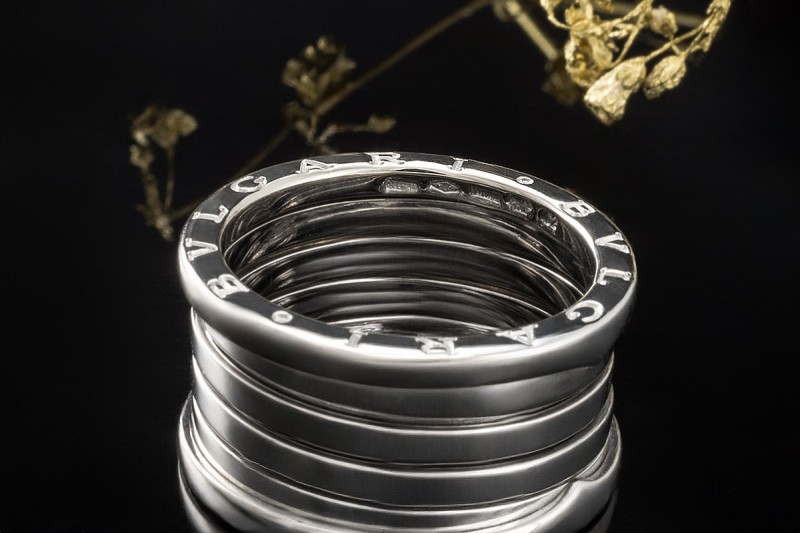BVLGARI B.zero1 5-Band Ring beweglich in 750er Weißgold Neuwertig Gr. 62 