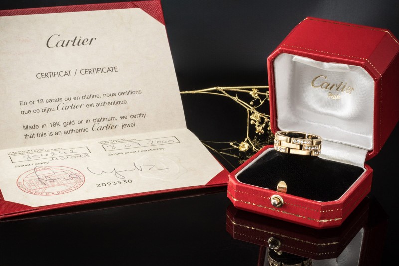 Cartier Ring Maillon Panthère in Gelbgold 750 mit Diamanten 59 Full Set 