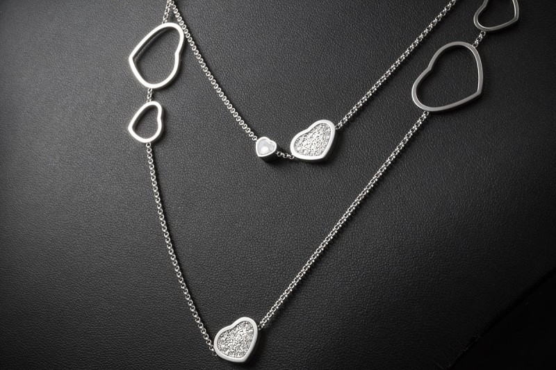 Chopard Collier Happy Diamonds Hearts 122 cm Loop Kette in Weißgold 750 