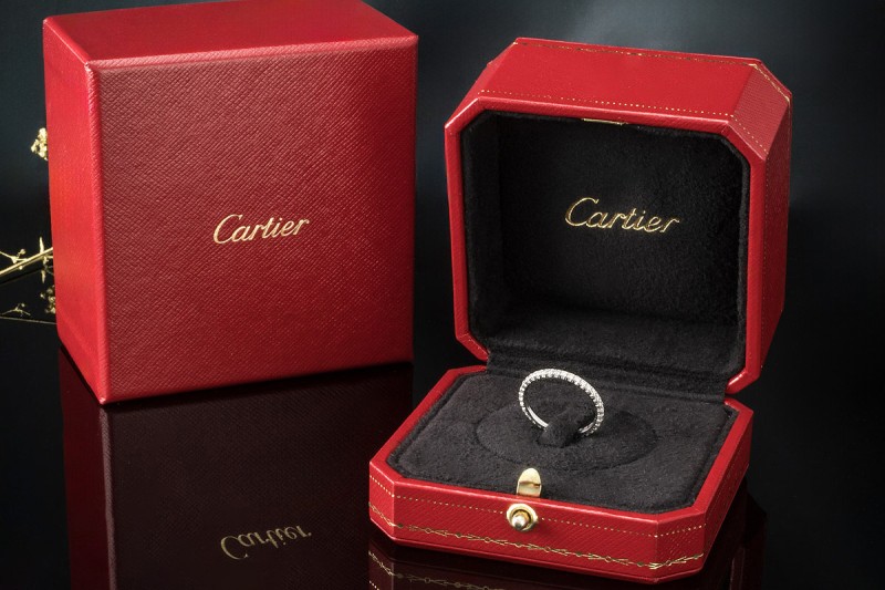 Etincelle de Cartier Ring Memoire Trauring Diamanten Weißgold OVP Gr. 51 