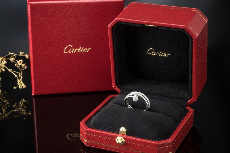 Cartier Juste un Clou Ring mit 77 Diamanten in Weißgold 750 Größe 50 OVP 