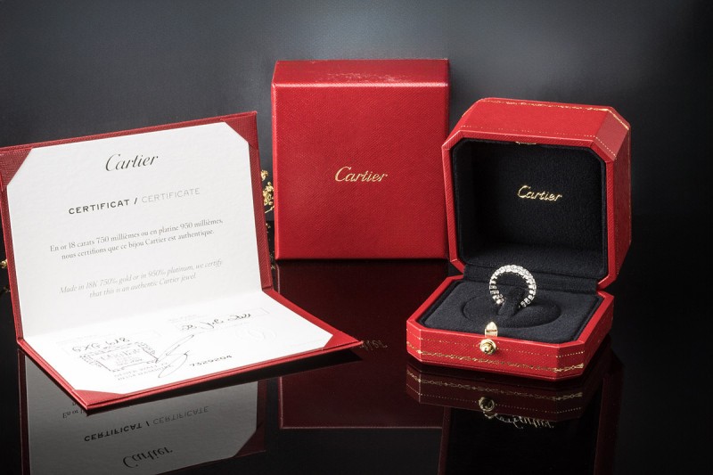 Broderie de Cartier Ring Trauring Zweireihig mit Diamanten Weißgold 750 