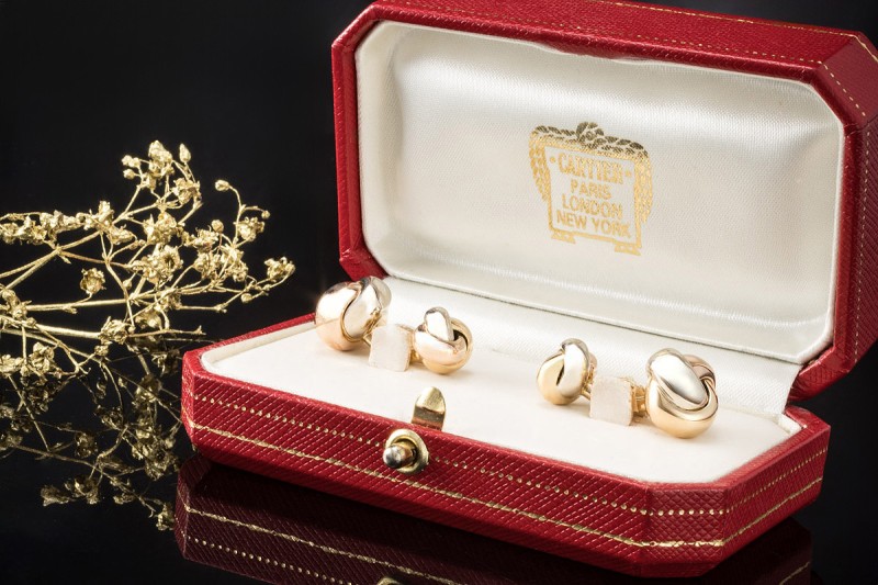 Cartier Manschettenknöpfe Trinity de Cartier Massiv 750er Gold Tricolor 