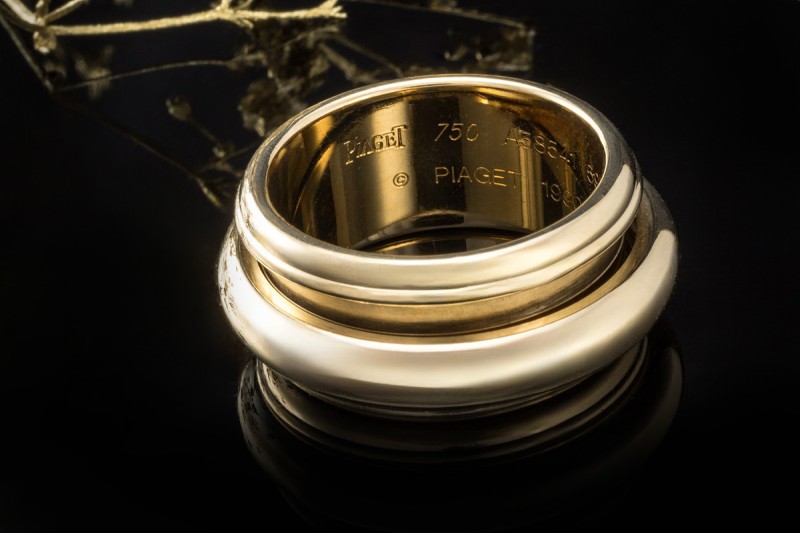 Piaget Ring Possession Drehring XL Kult Modell 1990 Gr. 59 Gelbgold 750 