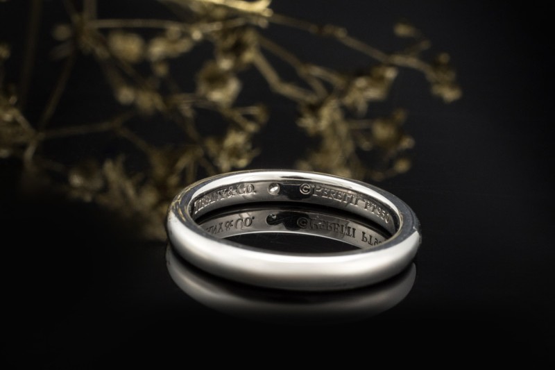 Tiffany & Co. Ring Elsa Peretti Solitär Bandring Diamant in 950er Platin 