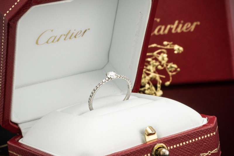 Etincelle de Cartier Ring Solitär Verlobungsring Diamanten 950er Platin 