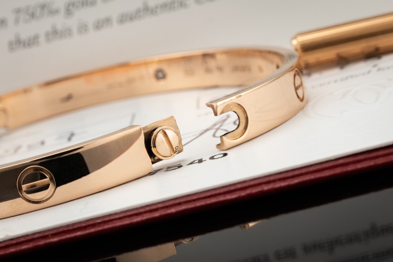 Cartier Love Armreif Bracelet mit Diamanten 750er Roségold Full Set 2025 