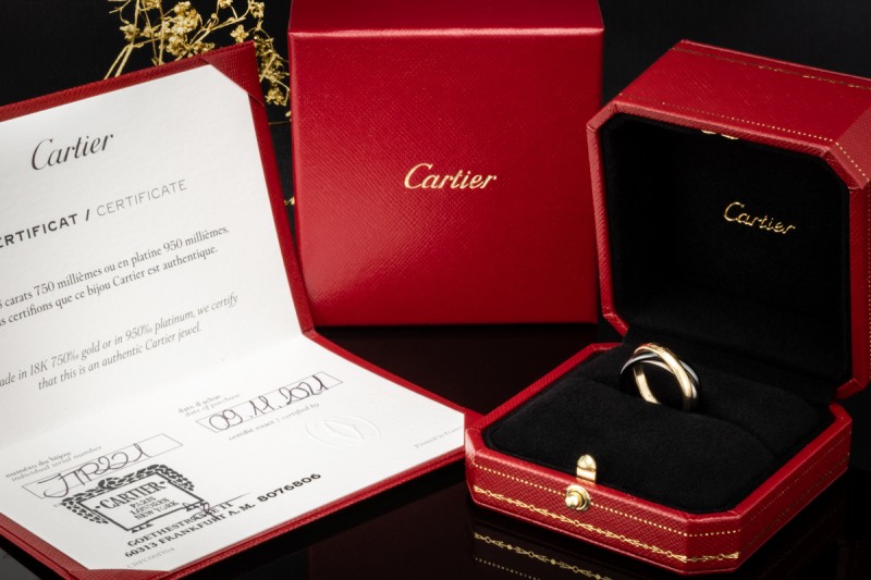 Trinity de Cartier Ring Limited Edition in 750 Gelbgold Weißgold Keramik 