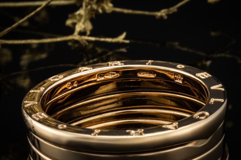 BVLGARI B.zero1 Ring 4-Band beweglich in 750er Gelbgold Massiv Größe 64 
