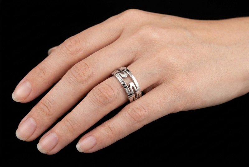 BVLGARI Parentesi Ring Offenes Design in 750er Weißgold OVP Größe 55 