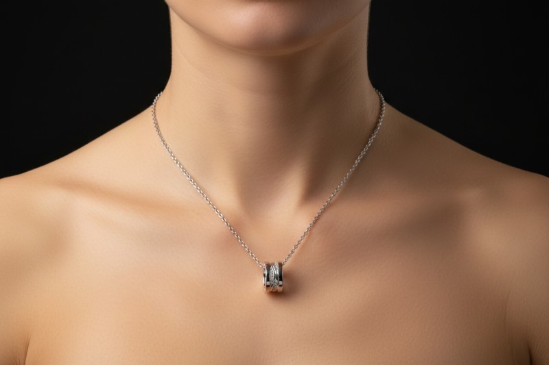 BVLGARI B.zero1 Collier Kette Design Legend Diamanten in 750er Weißgold 