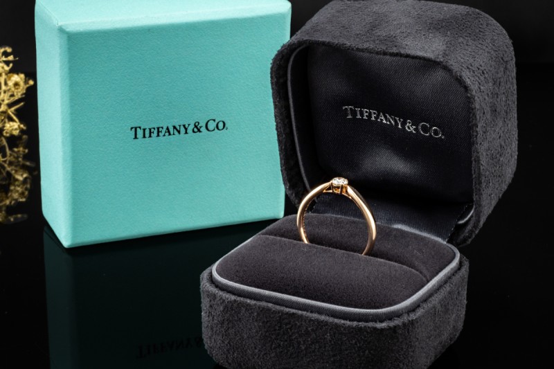 Tiffany & Co. Harmony Ring Solitär Trauring mit Diamant in Roségold 750 
