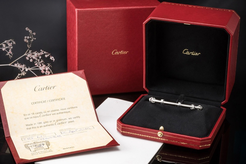 Ecrou de Cartier Armreif Armband mit Muttern in Weißgold Gr. 18 Full Set 