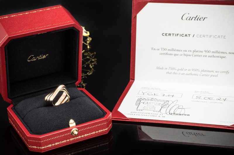 Trinity de Cartier Ring in Kissenform Klassisches Modell Gr. 54 Gold 750 