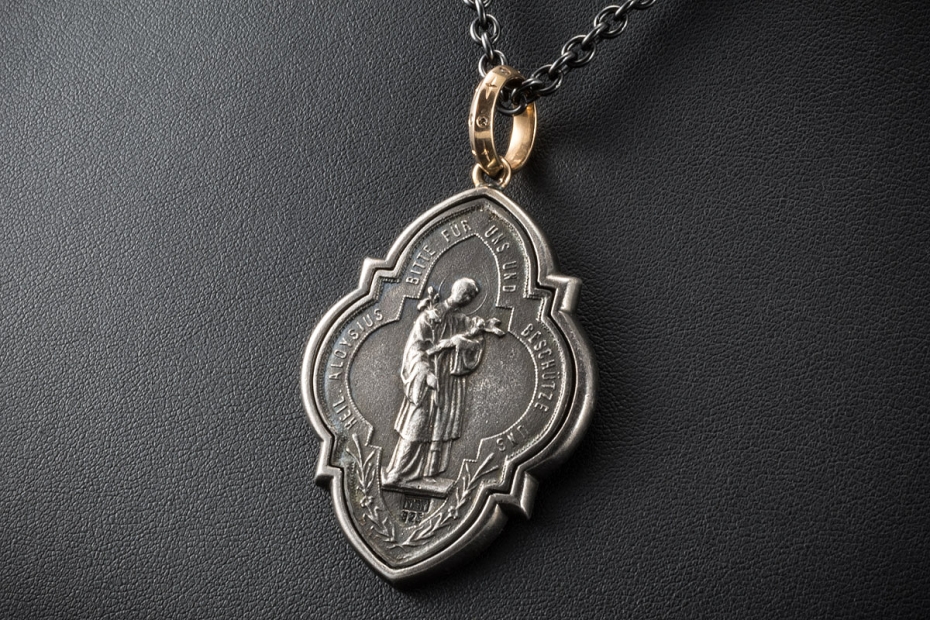 SÉVIGNÉ Collier Kette mit Anhänger Jungfrau Maria / Aloisius von Gonzaga 