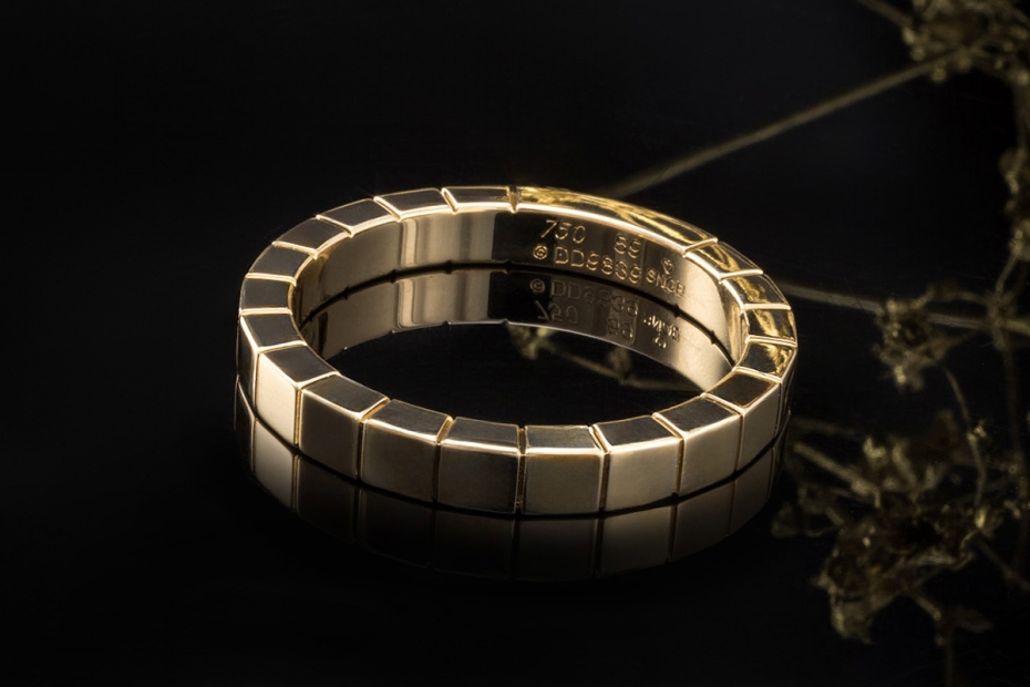 Cartier Lanières Ring Klassisch ohne Besatz in 750er Gelbgold Größe 59 