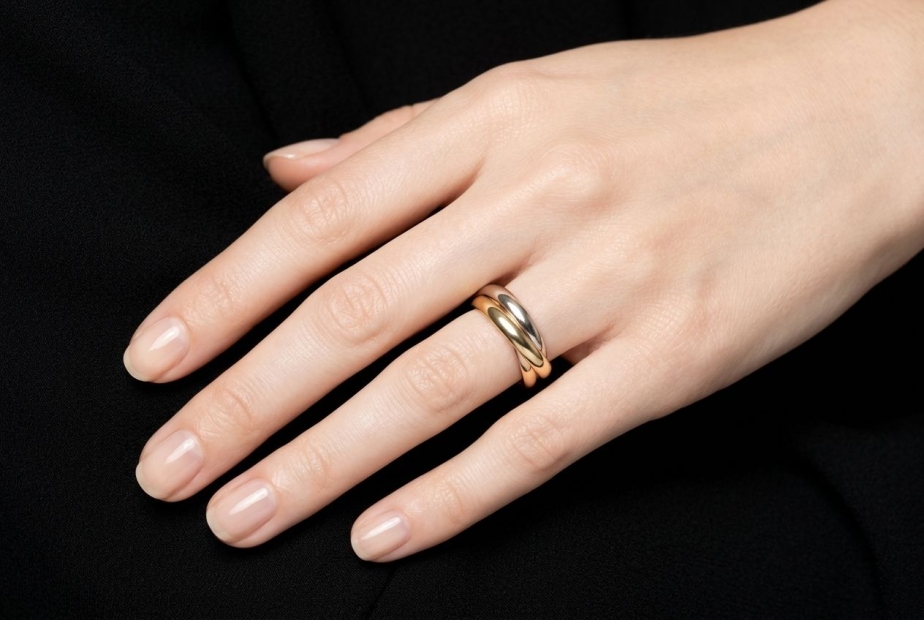 Trinity de Cartier Ring Vintage Modell Roségold Gelbgold Weißgold Gr. 57 