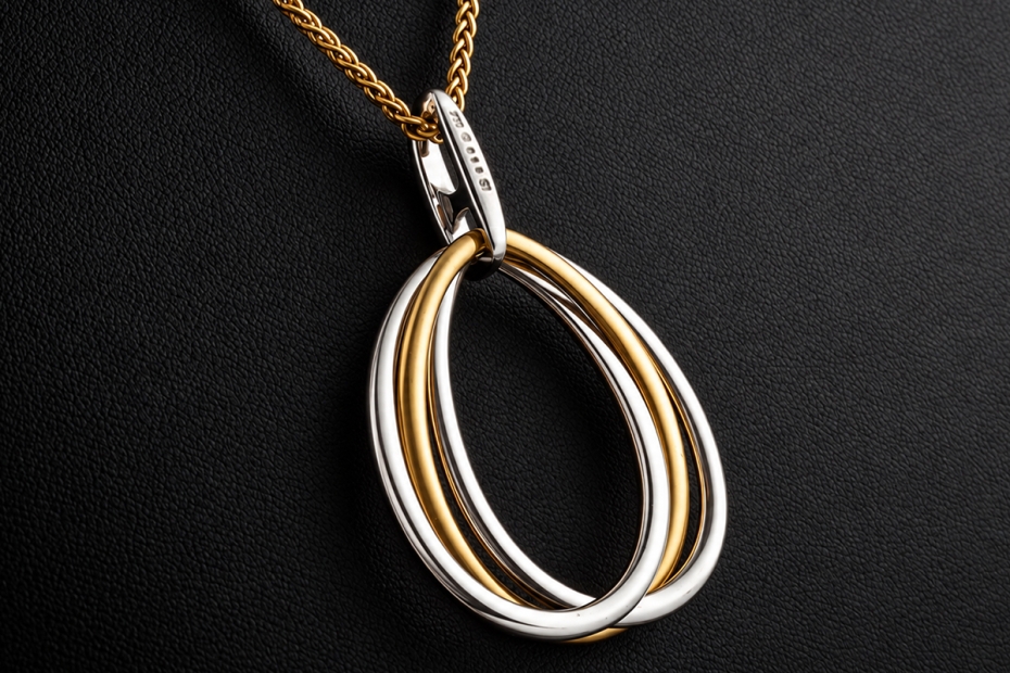 Baume & Mercier Collier 80 cm Diamant Anhänger in 750er Gold dreifarbig 