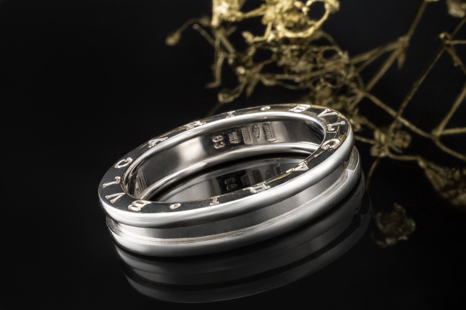 BVLGARI B.zero1 1-Band Ring Klassisch in 750er Weißgold Größe 63 