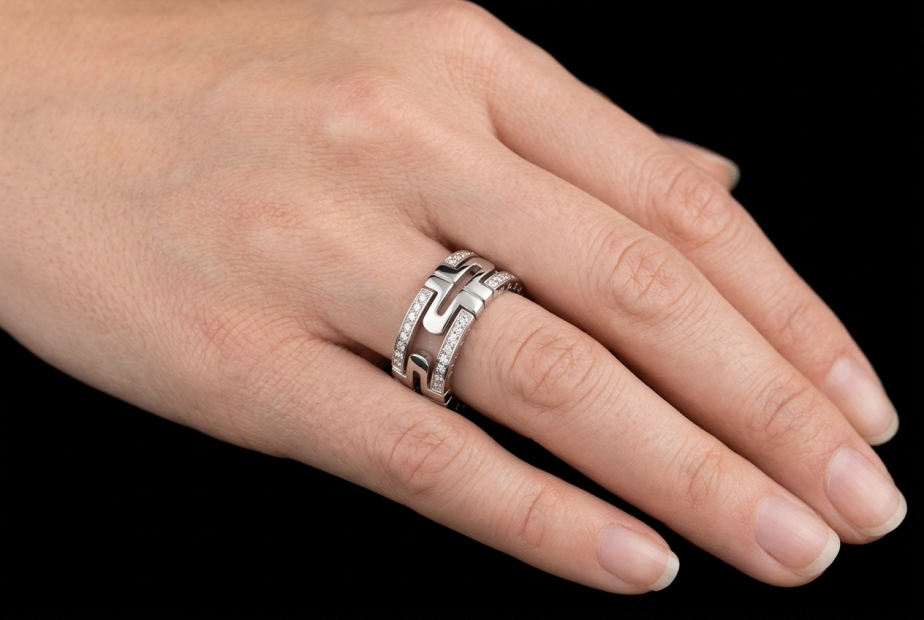 BVLGARI Parentesi Ring mit Diamanten in 750er Weißgold OVP Größe 55 