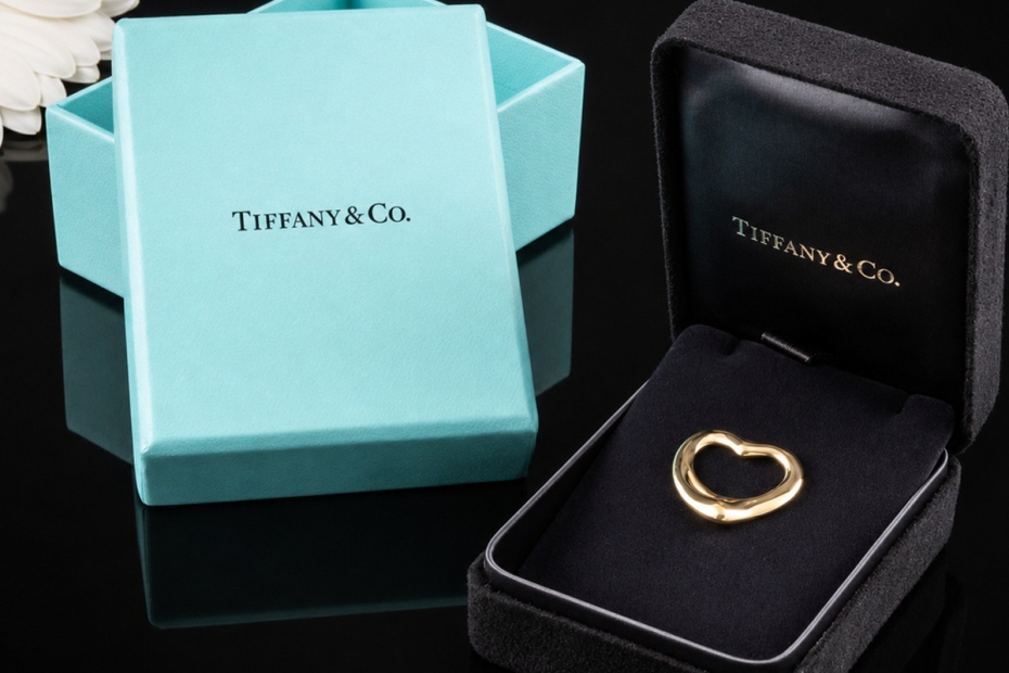 Tiffany & Co. Herz Anhänger Elsa Peretti Open Heart in 750er Gelbgold 