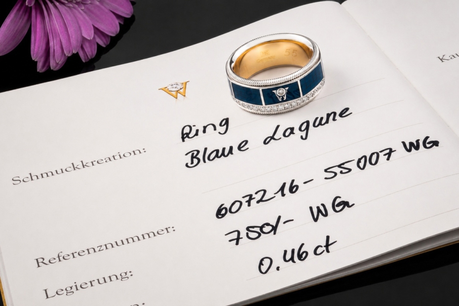 Wellendorff Ring Blaue Lagune Drehring Weißgold mit Diamanten Full Set 