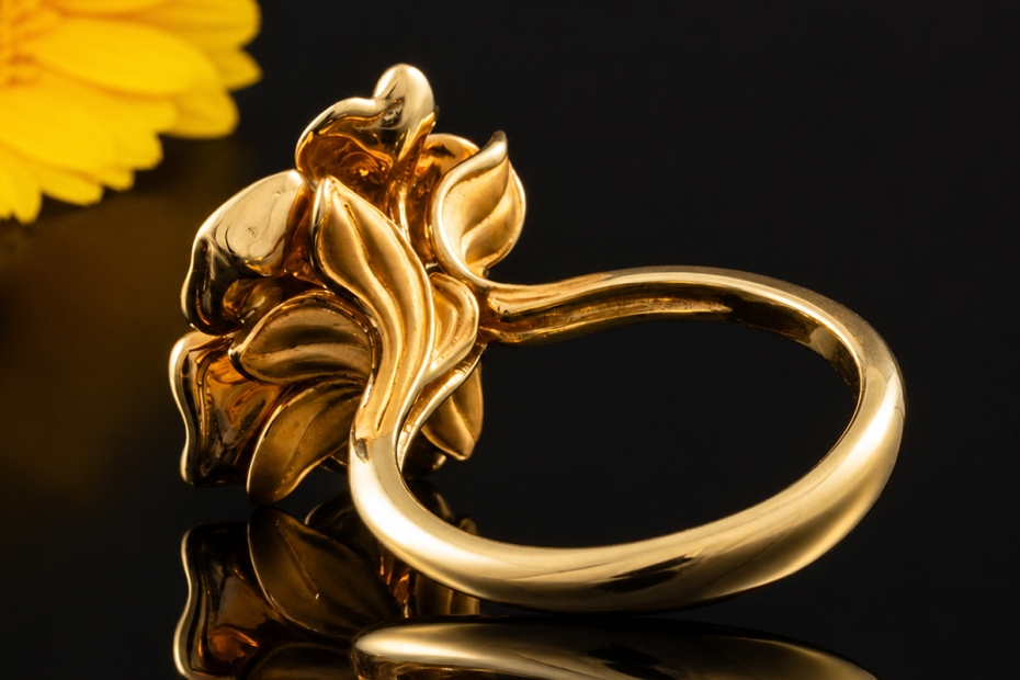 Carrera y Carrera Ring Emperatriz Medium Blume mit Diamant Gelbgold 750 