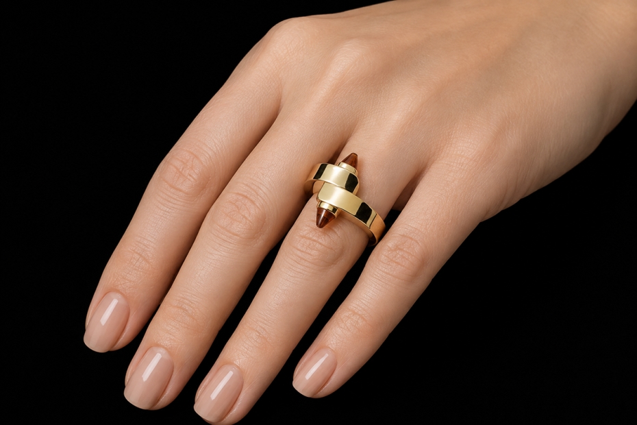 Cartier Menotte Ring mit Citrin Gelbgold 750 Full Set Neuwertige Rarität 