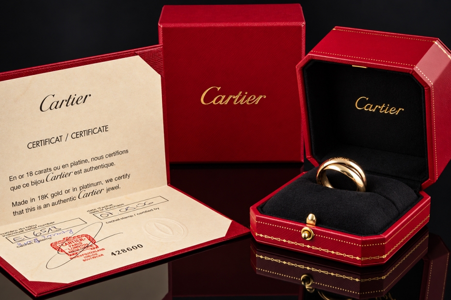 Trinity de Cartier Ring Großes Modell 750er Gold Tricolor Full Set Gr 65 