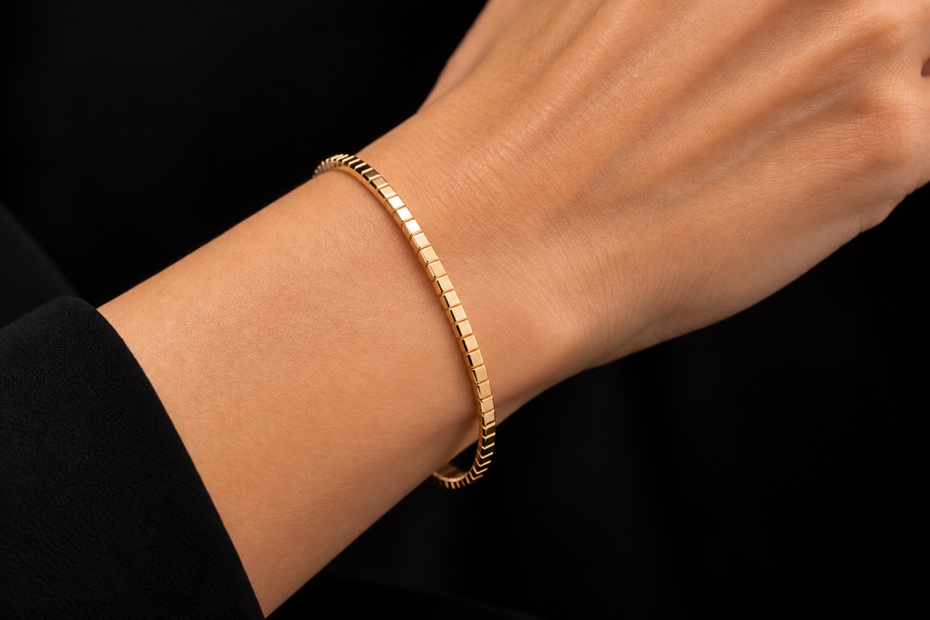 Chopard Ice Cube Armreif Armband in 750er Gelbgold Größe M Full Set Neu 