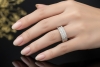 Ring Breiter Bandring mit Diamanten handgefertigt in 750er Weißgold 