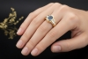 Saphir Ring mit Baguette Diamanten massiv gefertigt in 750er Gelbgold 