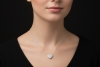 Al Coro Herz Collier Kette mit Anhänger mit Diamanten in 750er Weißgold 