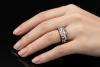 Leo Wittwer Ring Offene Diamant Ornamente Schwarze Emaille in Weißgold 