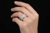 Verschlungener Doppelband Ring mit Diamanten Massive Arbeit Weißgold 750 