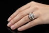 Vintage Cluster Ring mit Diamanten Goldschmiedearbeit in 750er Weißgold 
