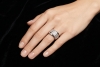 Ring Diamanten Geometrisches Design Massive Weißgold Goldschmiedearbeit 