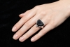 Ring Schwarzer Diamant mit 12 Carat Designer Handarbeit in Weißgold 750 