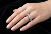 Diamant Ring Spannring Einkaräter Asymmetrische massive Weißgold Arbeit 