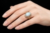 Vintage Opal Ring Oval mit Diamanten gefertigt in 585er Gelbgold 