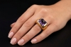Dior Cocktailring mit Amethyst und Diamanten Massiv in 750er Gelbgold 