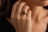 Victor Mayer Ring Cocktailring Rauchquarz und Diamanten in Gelbgold 750 