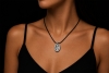 Meissen Collier Mystery Ming Drache Bemaltes Porzellan Weißgold Anhänger 
