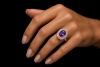 Entouragering Amethyst Cocktailring mit Diamanten in Gelbgold Handarbeit 