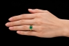 Smaragd Cabochon Ring Klassische Handarbeit modern in 750er Gelbgold 